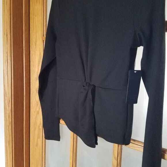 RACHEL Rachel Roy xs long sleeve nwt black macys business casual top knot front - Picture 10 of 14